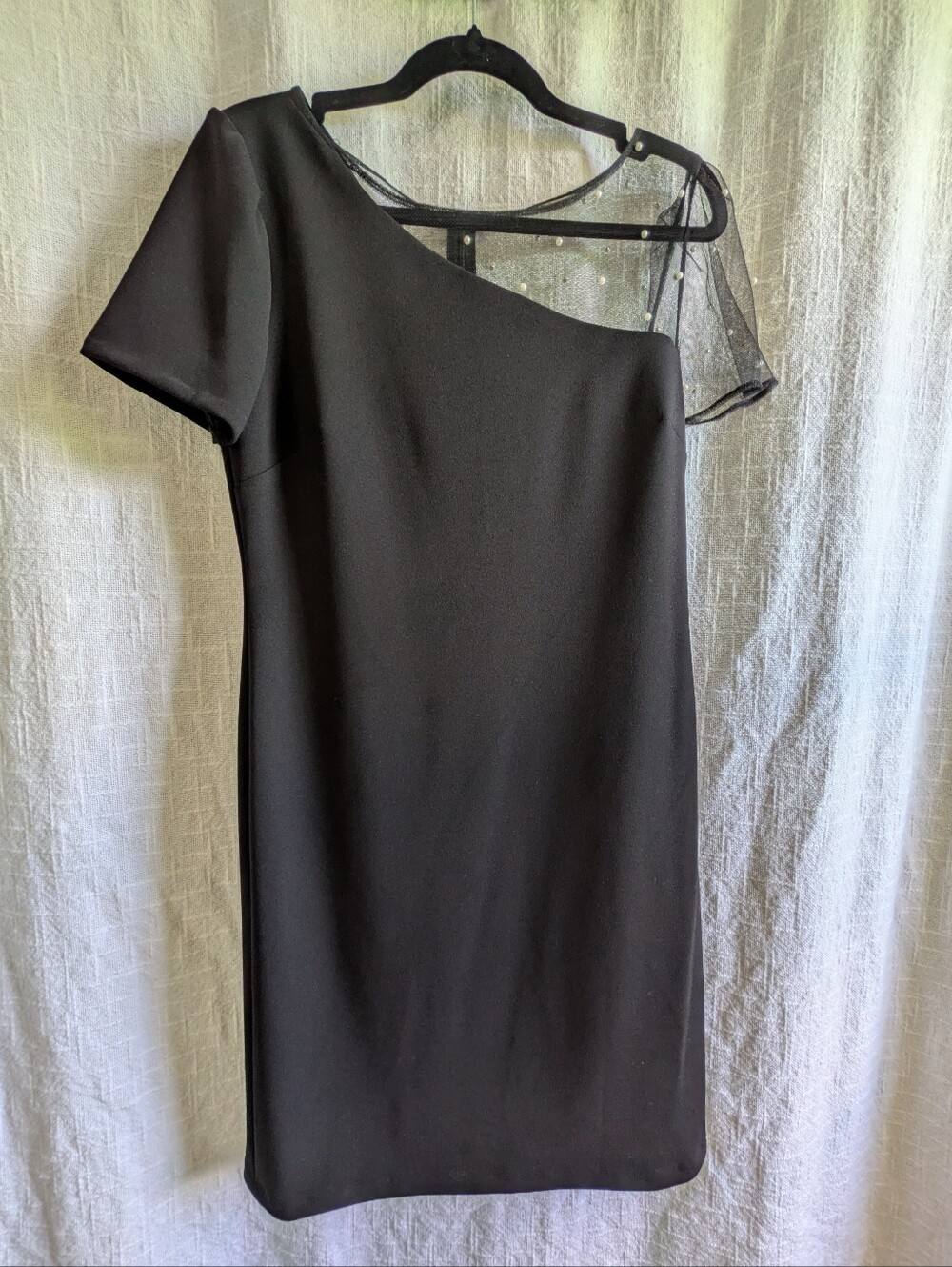 NWT Karl Lagerfeld Paris Formal Asymmetrical Dress With Pearl Applique